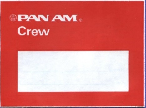 A 1970s PA Crew baggage name label